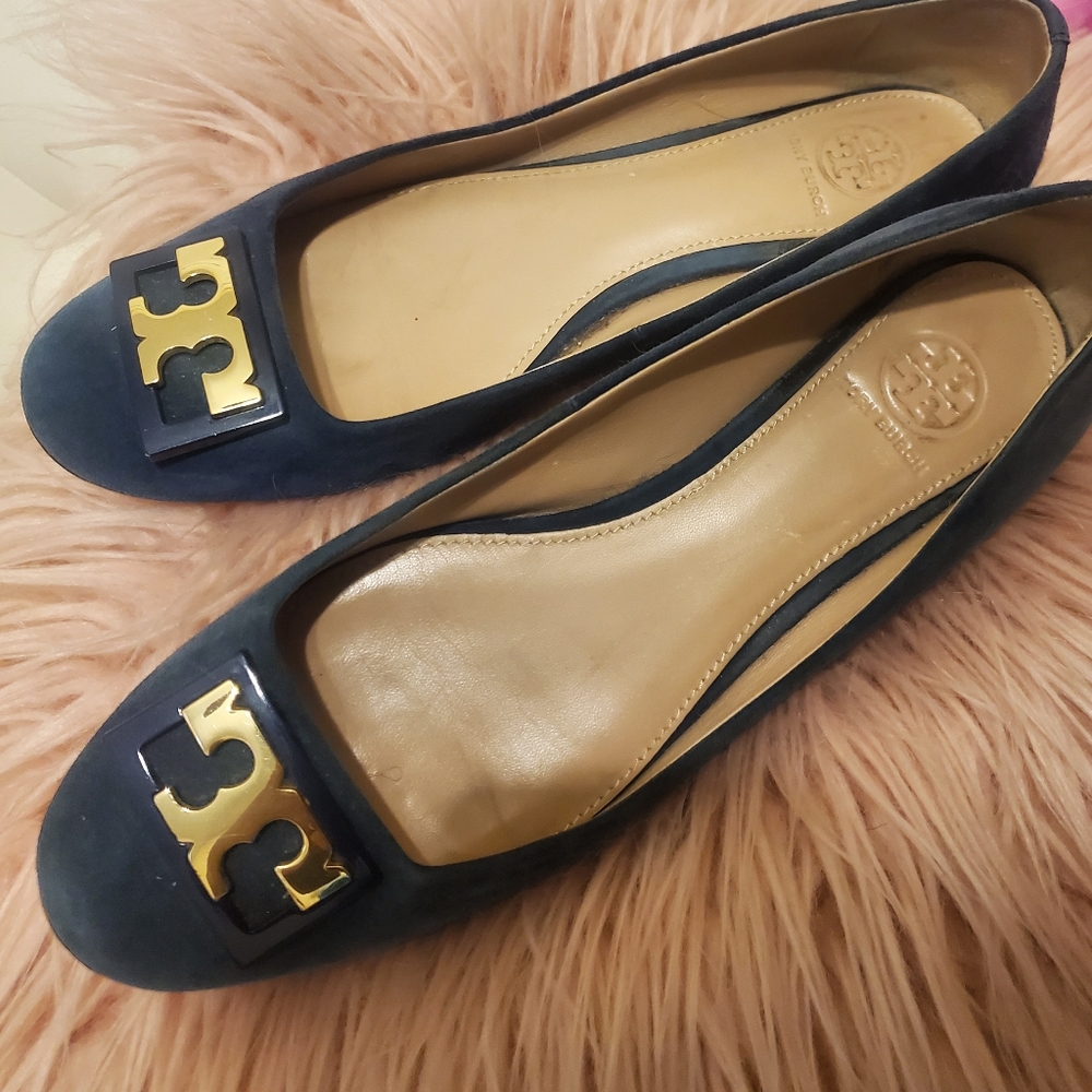 Tory Burch Gigi blue suede shoes